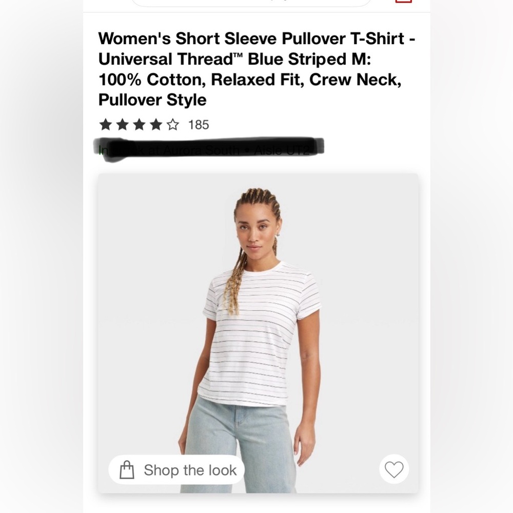 Women's White Striped Top